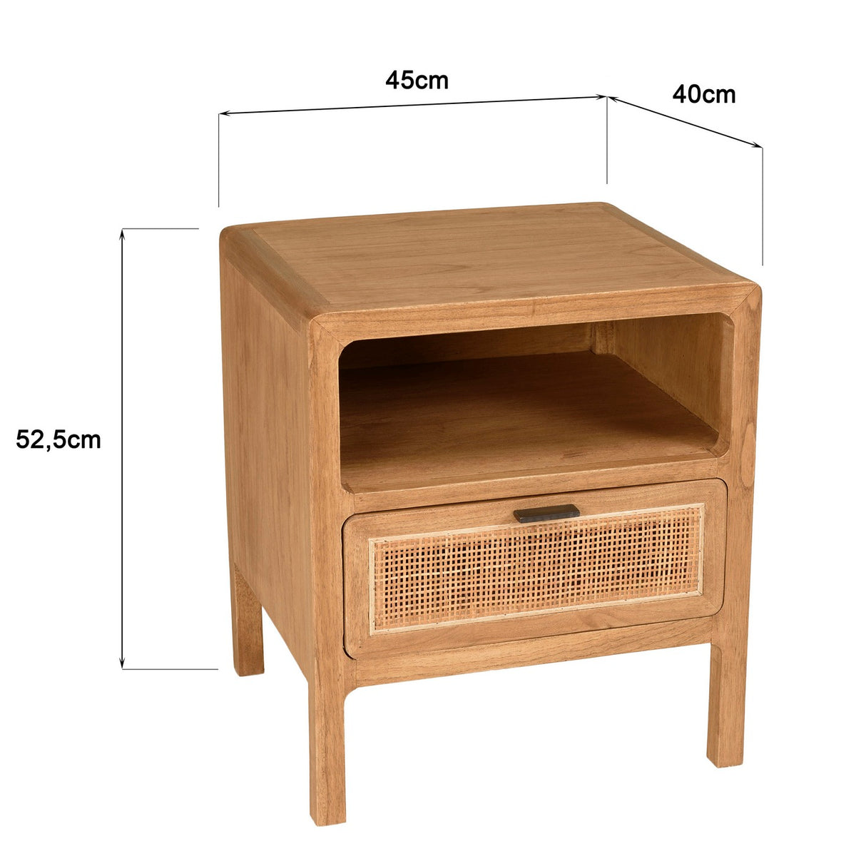 Amy - Bedside Table - Light Wood