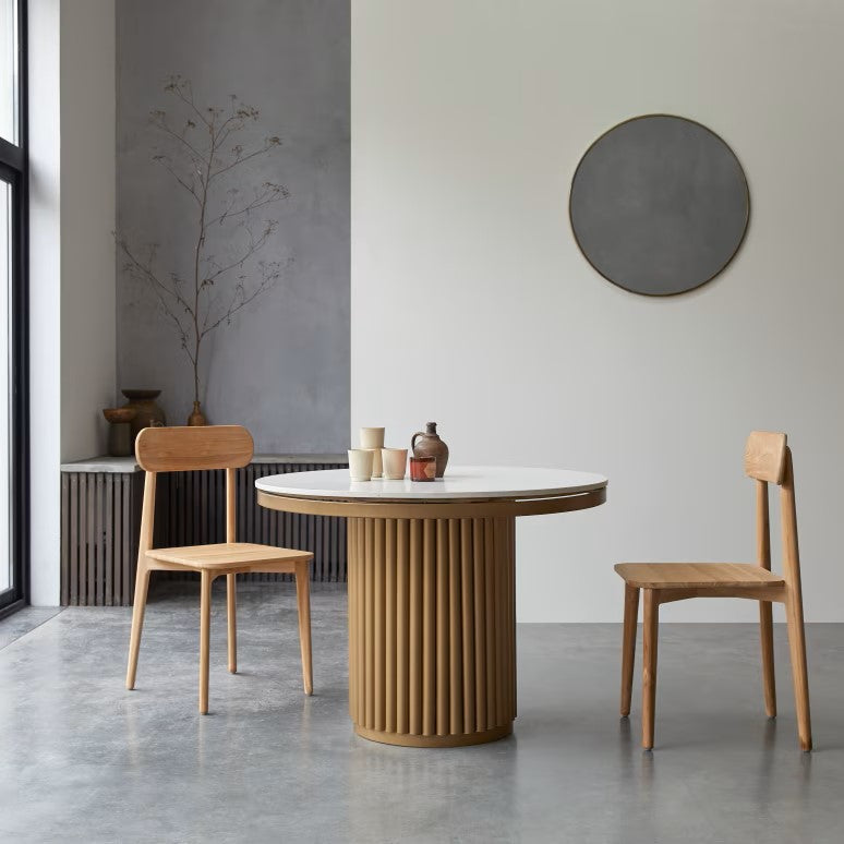 Isaure - Table Ronde 4-6 Pers. - Terrazzo - Blanc