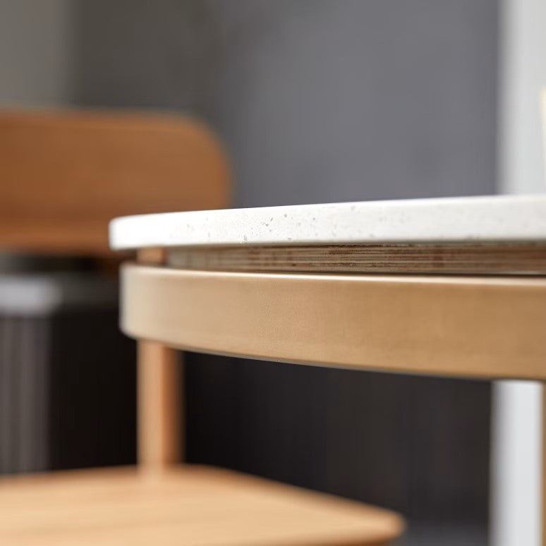 Isaure - Table Ronde 4-6 Pers. - Terrazzo - Blanc