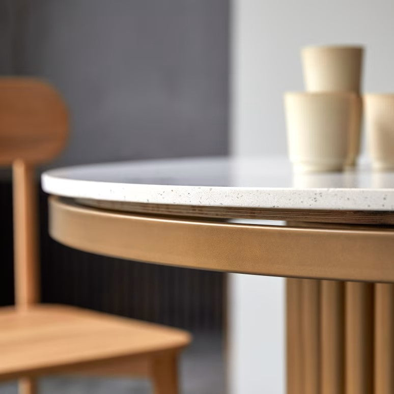 Isaure - Table Ronde 4-6 Pers. - Terrazzo - Blanc