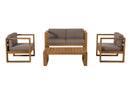 Kim - Salon De Jardin - Teck - Taupe/Marron