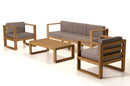 Kim - Salon De Jardin - Teck - Taupe/Marron