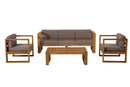 Kim - Salon De Jardin - Teck - Taupe/Marron