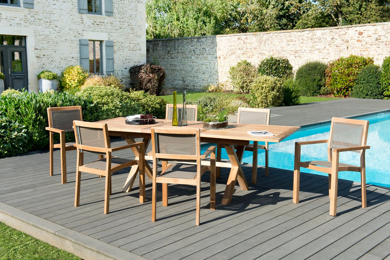 Fun - Salon De Jardin - Taupe/Marron