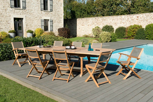 Fun - Garden Furniture 10/12 People - Taupe/Brown