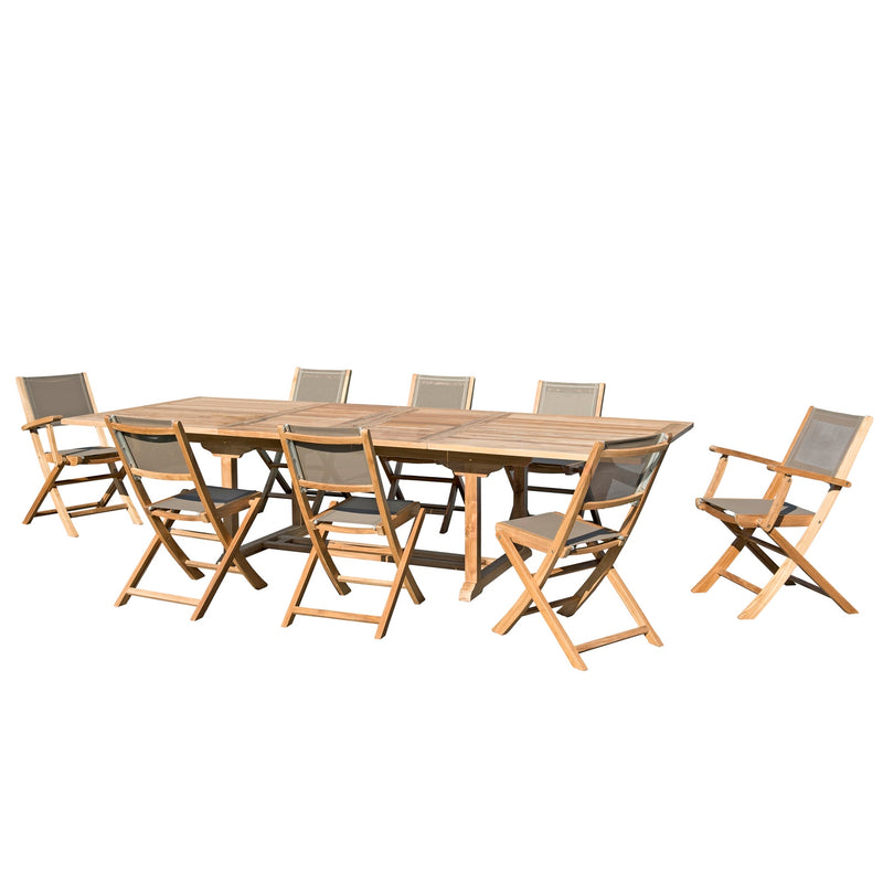 Fun - Salon De Jardin - Teck - Taupe/Marron
