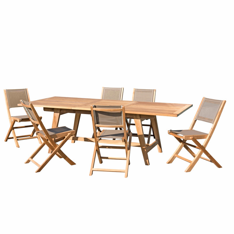 Fun - Salon De Jardin - Teck - Taupe/Marron