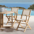 Fun - Lot De 2 Fauteuils Jardin - Teck/Textilène - Marron/Beige