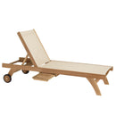 Fun - Bain De Soleil - Teck/Textilène - Marron/Beige