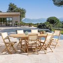Fun - Salon De Jardin - Teck/Textilène - Beige/Marron