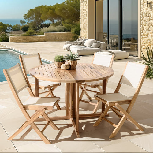 Fun - Garden Furniture for 4/6 People - Beige/Brown