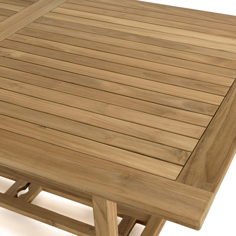 Fun - Salon De Jardin - Teck/Textilène - Beige/Marron