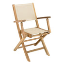 Fun - Salon De Jardin - Teck/Textilène - Beige/Marron