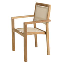 Fun - Salon De Jardin - Teck/Textilène - Beige/Marron