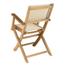 Fun - Salon De Jardin - Teck/Textilène - Beige/Marron