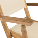 Fun - Salon De Jardin - Teck/Textilène - Beige/Marron