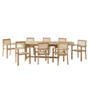 Fun - Salon De Jardin - Teck/Textilène - Beige/Marron