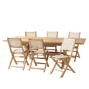 Fun - Salon De Jardin - Teck/Textilène - Beige/Marron