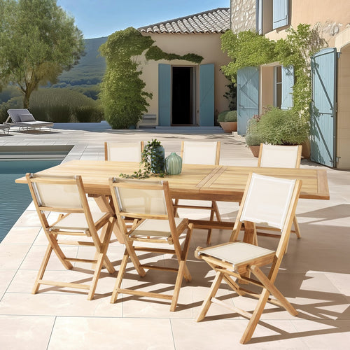 Fun - Garden Furniture for 8/10 People - Beige/Brown