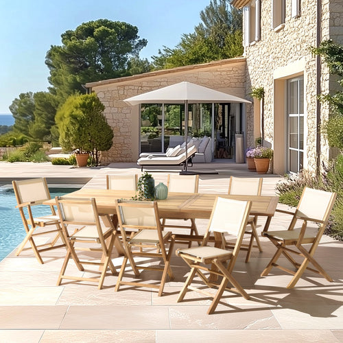 Fun - Garden Furniture 10/12 People - Beige/Brown
