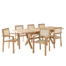 Fun - Salon De Jardin - Teck/Textilène - Beige/Marron