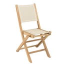 Fun - Salon De Jardin - Teck/Textilène - Beige/Marron