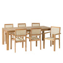 Fun - Salon De Jardin - Teck/Textilène - Beige/Marron