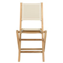 Fun - Salon De Jardin - Teck/Textilène - Beige/Marron