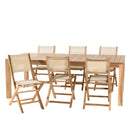 Fun - Salon De Jardin - Teck/Textilène - Beige/Marron