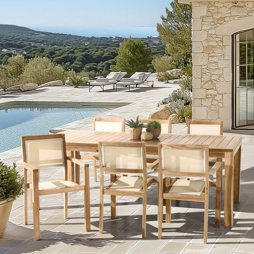 Fun - Garden Furniture for 8/10 People - Beige/Brown