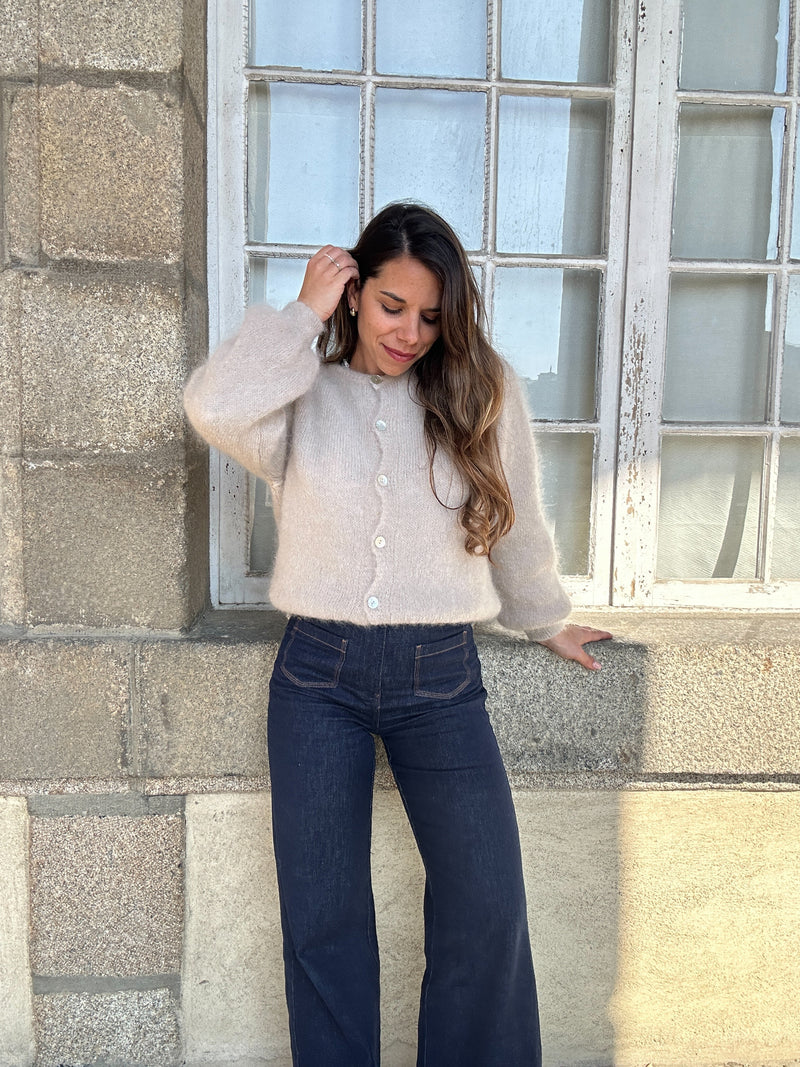 Maille En Laine Bianca Taupe