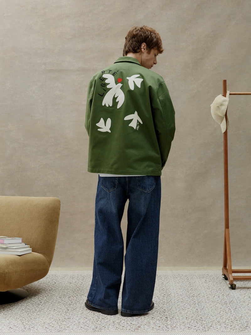 Veste Brodée Unisexe Peintre Olive