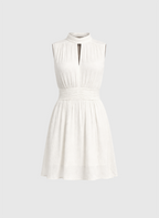 Robe Courte Orleane Ecru