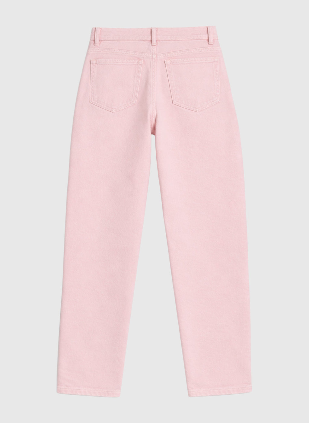 An'ge – Pantalon Prima Rose, pantalon rose pâle en jean, vue de dos, sur fond uni
