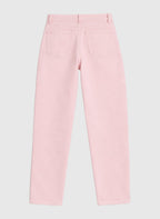 An'ge – Pantalon Prima Rose, pantalon rose pâle en jean, vue de dos, sur fond uni