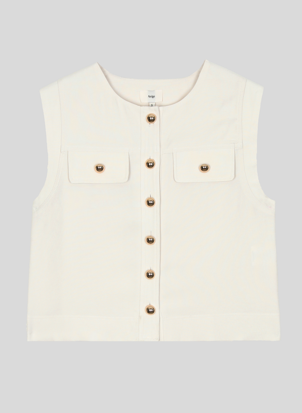 Veste Sans Manches Zelia Ecru