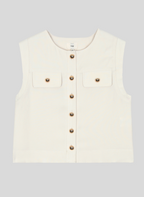 Veste Sans Manches Zelia Ecru