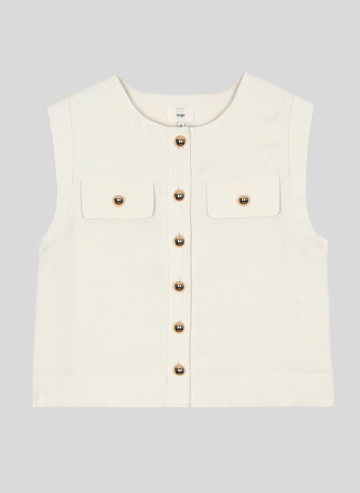 Veste Sans Manches Zelia Ecru