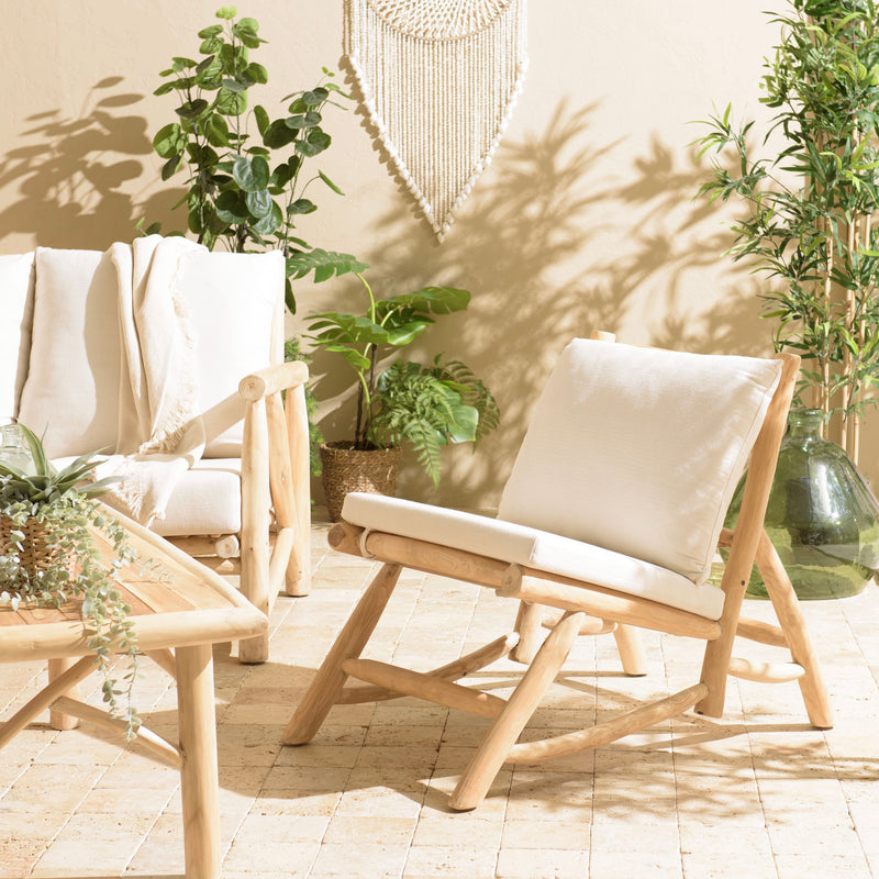Will - Sillón - Blanco/Madera clara