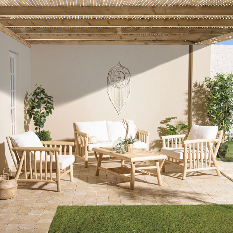 Will - Salon D'Intérieur - Blanc/Bois Clair