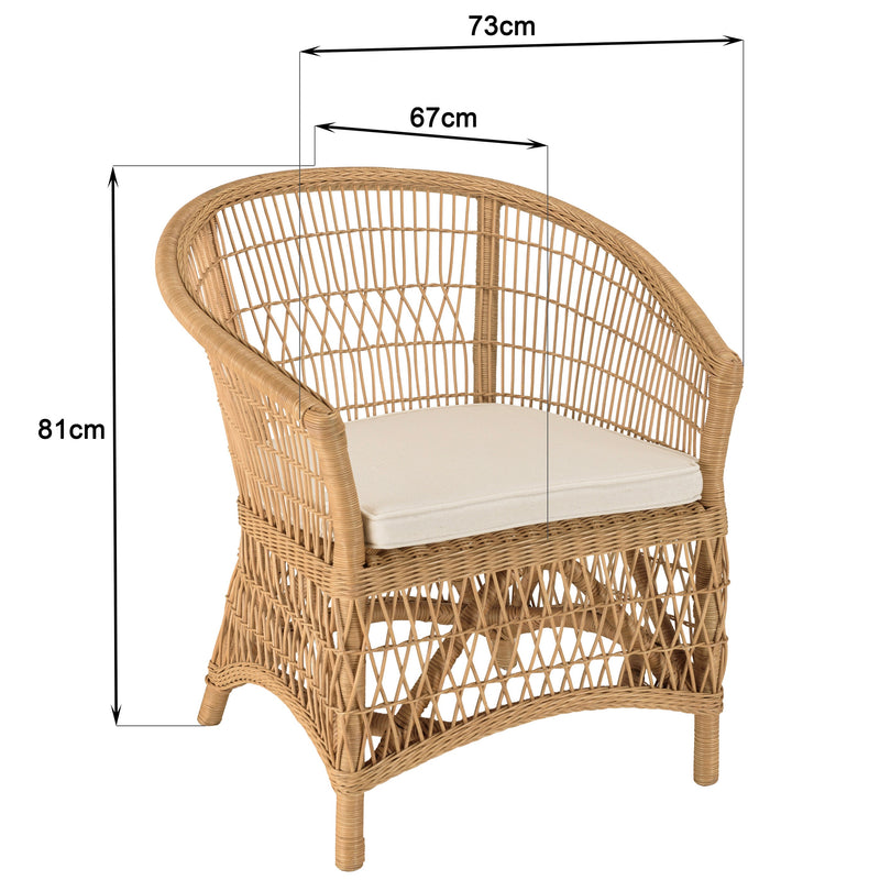 Sillón - Kally - Marrón Miel - Blanco