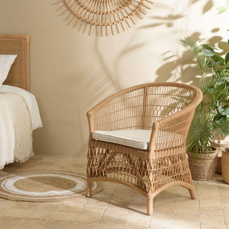 Sillón - Kally - Marrón Miel - Blanco