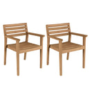 Kally - Lot De 2 Fauteuils Jardin - Teck - Marron