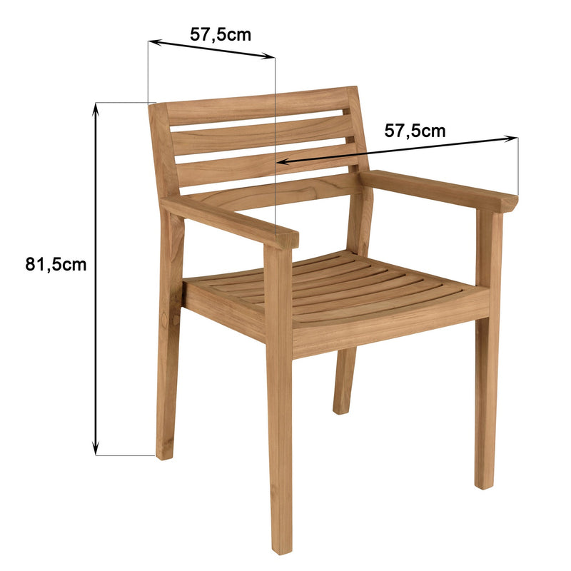 Kally - Lot De 2 Fauteuils Jardin - Teck - Marron