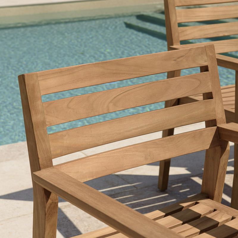 Kally - Lot De 2 Fauteuils Jardin - Teck - Marron
