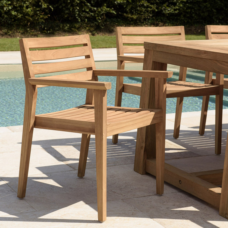 Kally - Lot De 2 Fauteuils Jardin - Teck - Marron