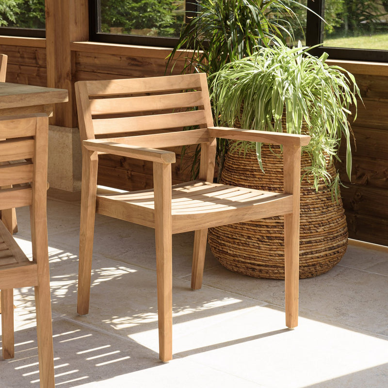 Kally - Lot De 2 Fauteuils Jardin - Teck - Marron