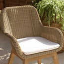 Kally - Lot De 2 Fauteuils Jardin - Rotin Synthétique/Teck/Mousse/Aluminium/Tissu Polyester 100% - Beige/Ecru/Marron