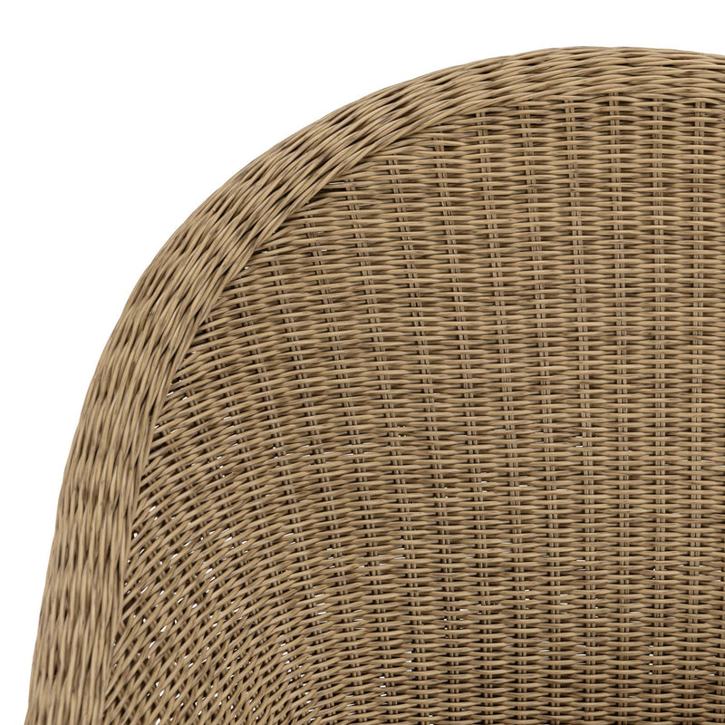 Kally - Lot De 2 Chaises Jardin - Rotin Synthétique/Teck/Mousse/Aluminium/Tissu Polyester 100% - Beige/Ecru/Marron