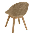 Kally - Lot De 2 Chaises Jardin - Rotin Synthétique/Teck/Mousse/Aluminium/Tissu Polyester 100% - Beige/Ecru/Marron